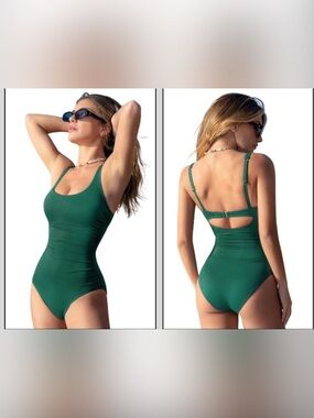 CUPSHE Emerald Luxe Flex Support One-Piece Swimsuit size Large
